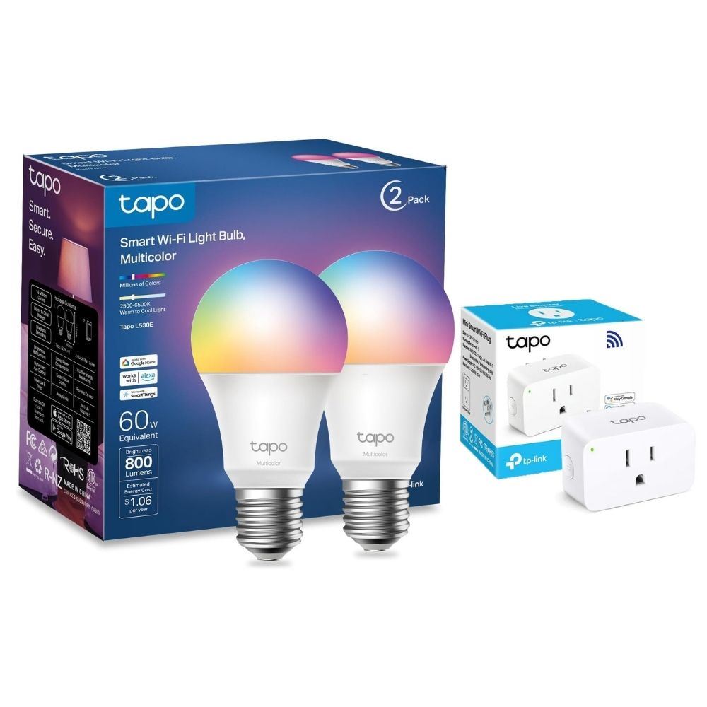 PACK DE FOCOS LED RGB TAPO + ENCHUFE DE REGALO